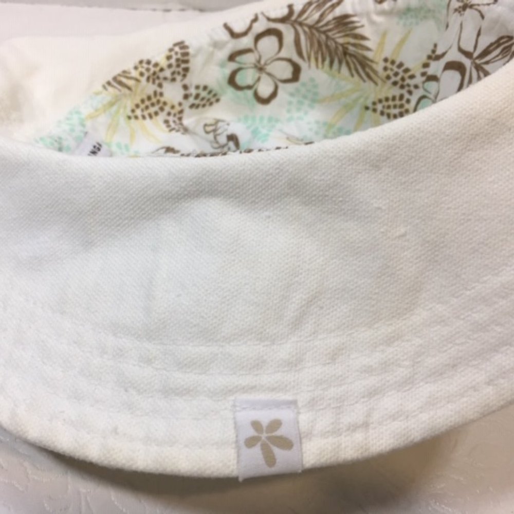 Kooringal Cotton Sun Collapsible Travel Hat White w/Floral Band - Picture 10 of 14